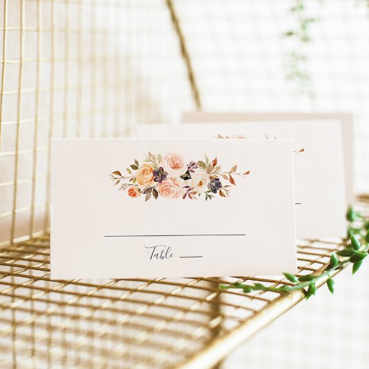 Rustic Earth Florals Flat Wedding Platzkarte