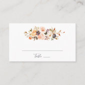 Rustic Earth Florals Flat Wedding Platzkarte (Vorderseite)