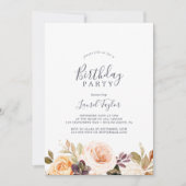 Rustic Earth Florals Geburtstagsparty Einladung (Vorderseite)