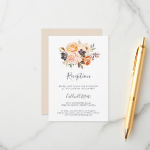 Rustic Earth Florals Hochzeitsempfangskarte einfüg Begleitkarte