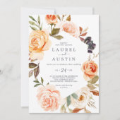 Rustic Earth Florals Lässige Hochzeit Einladung (Vorderseite)