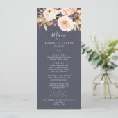 Rustic Earth Florals | Lila Abendmenü Menükarte (Stehend Vorderseite)