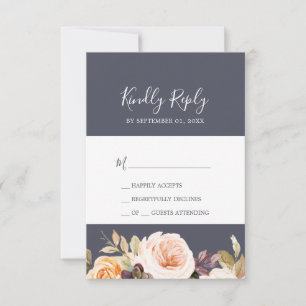 Rustic Earth Florals   Lila einfache RSVP-Karte RSVP Karte