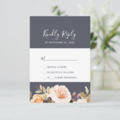 Rustic Earth Florals | Lila einfache RSVP-Karte RSVP Karte (Stehend Vorderseite)