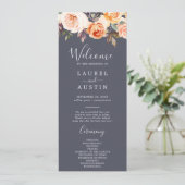 Rustic Earth Florals | Lila Hochzeitsprogramm Programm (Stehend Vorderseite)