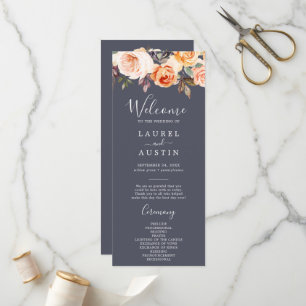 Rustic Earth Florals   Lila Hochzeitsprogramm Programm