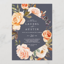 Rustic Earth Florals | Lila Lässige Hochzeit Einladung