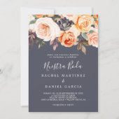 Rustic Earth Florals | Lila Spanisch Nuestra Boda Einladung (Vorderseite)