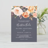 Rustic Earth Florals | Lila Spanisch Nuestra Boda Einladung (Stehend Vorderseite)