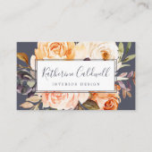 Rustic Earth Florals | Lila Visitenkarte (Vorderseite)