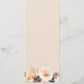 Rustic Earth Florals Menü zum Hochzeitsessen Menükarte (Rückseite)