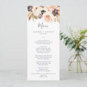 Rustic Earth Florals Menü zum Hochzeitsessen Menükarte (Stehend Vorderseite)