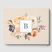 Rustic Earth Florals Monogram Back Wedding Gästebuch (Rückseite)