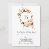 Rustic Earth Florals Monogram Wedding Einladung (Vorderseite)