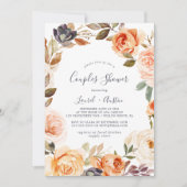 Rustic Earth Florals Paare Dusche Einladung (Vorderseite)