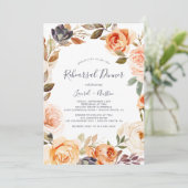 Rustic Earth Florals Probe Dinner Einladung (Stehend Vorderseite)