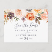 Rustic Earth Florals Save the Date Postkarte (Vorderseite)