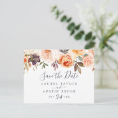 Rustic Earth Florals Save the Date Postkarte (Stehend Vorderseite)