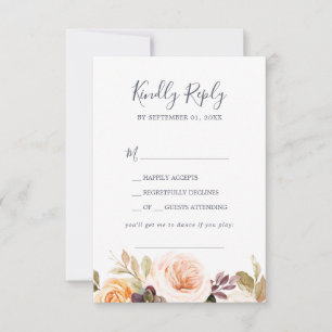 Rustic Earth Florals Song Request RSVP Card Karte