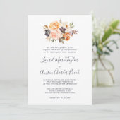 Rustic Earth Florals Traditionelle Hochzeit Einladung (Stehend Vorderseite)