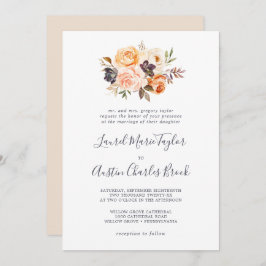Rustic Earth Florals Traditionelle Hochzeit Einladung