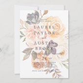 Rustic Earth Florals | Verblasste Blume Hochzeit Einladung (Vorderseite)