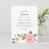 Rustic Earth Florals "We Do Again" Erneuerbare Einladung (Stehend Vorderseite)