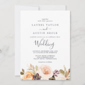Rustic Earth Florals Wedding Einladung (Vorderseite)