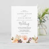 Rustic Earth Florals Wedding Einladung (Stehend Vorderseite)