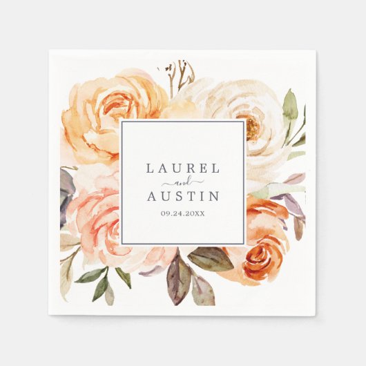 Rustic Earth Florals Wedding Serviette (Vorderseite)