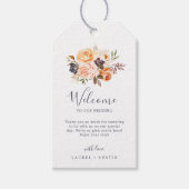 Rustic Earth Florals Wedding Willkommen Geschenkanhänger (Vorderseite)