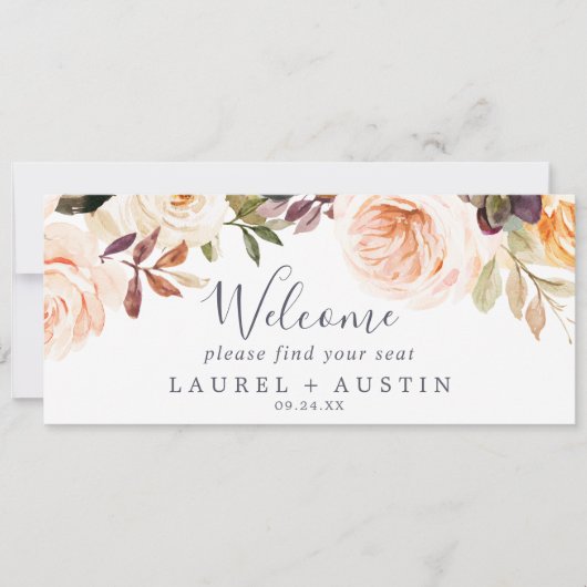 Rustic Earth Hanging Seating Chart Welcome Header (Vorderseite)