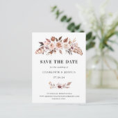 Rustic Earth-tone Boho Save the Date Einladung Postkarte (Stehend Vorderseite)