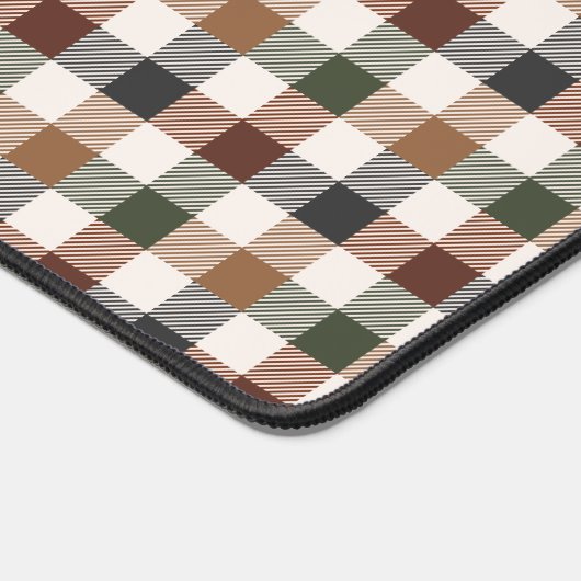 Rustic Earth Tone Plaid Pattern Schreibtischunterlage (Ecke)