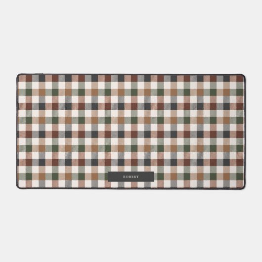 Rustic Earth Tone Plaid Pattern Schreibtischunterlage (Vorderseite)