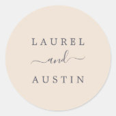 Rustic Earth Wedding Umschlag Aufklebers Runder Aufkleber (Vorderseite)