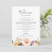 Rustic Earth Wedding Welcome Letter & Itinerary (Stehend Vorderseite)