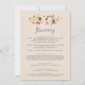 Rustic Earth Wedding Welcome Letter & Itinerary (Rückseite)