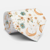 Rustic Earthy Boho Moon Floral Pattern (2) Krawatte (Gerollt)