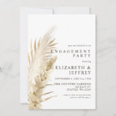 Rustic Earthy Boho Pampas Engagement Party Einladu Einladung (Vorderseite)