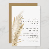 Rustic Earthy Boho Pampas Engagement Party Einladu Einladung (Vorne/Hinten)
