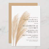 Rustic Earthy Boho Pampas Probe Dinner Einladung (Vorne/Hinten)