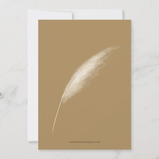 Rustic Earthy Boho Pampas Probe Dinner Invita Einladung (Rückseite)