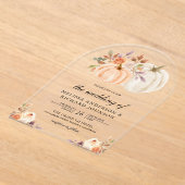 Rustic Earthy Dusty Peach Floral Pumpkin Wedding Acryleinladungen (Ablage )