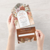 Rustic Earthy Floral Arch Terracotta Babydusche All In One Einladung (Abreißen)