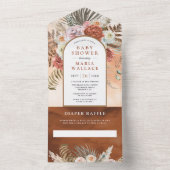 Rustic Earthy Floral Arch Terracotta Babydusche All In One Einladung (Innen Boden)