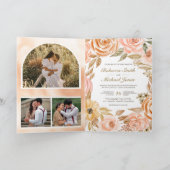Rustic Earthy Floral Fall Autumn QR Code Wedding Einladung (Innenseite)