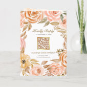 Rustic Earthy Floral Fall Autumn QR Code Wedding Einladung (Rückseite)