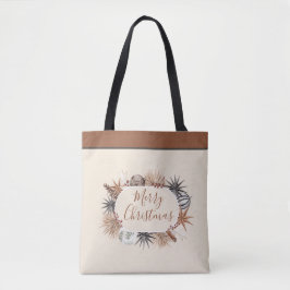 Rustic Earthy Frohe Weihnachten Tasche