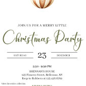 Rustic Earthy Olive Ivory Christmas Party Invite Einladung
